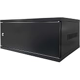 Electriduct 4U Wall Mount Rack Enclosure Network Cabinet Solid Door Black Powder Coated Steel with Lock