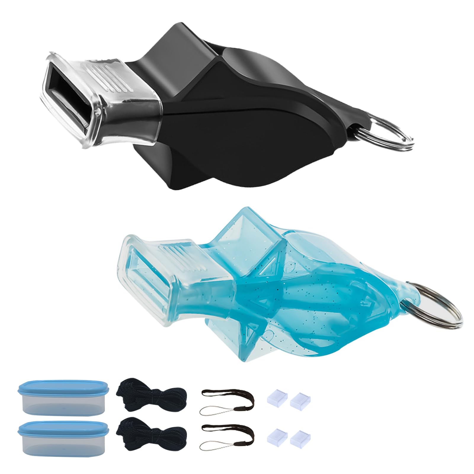 KASESSS 2 Pack Whistle, Whistles Sports, Non-Nuclear Dolphin Whistles, Plastic Referee Whistle, Whistles for Teachers, Whistles for Kids, Professional Football Whistle with Lanyard, Loud Crisp Sound