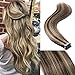 Hairro Tape in Human Hair Extensions Down Medium Brown Mix Dark Blonde #4P27 18