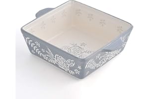 KINGSBULL HOME Baking Dish 8x8 Baking Pan Ceramic Brownie Pan Casserole Dish Hand-painted Bakeware Sets Lasagna Pan
