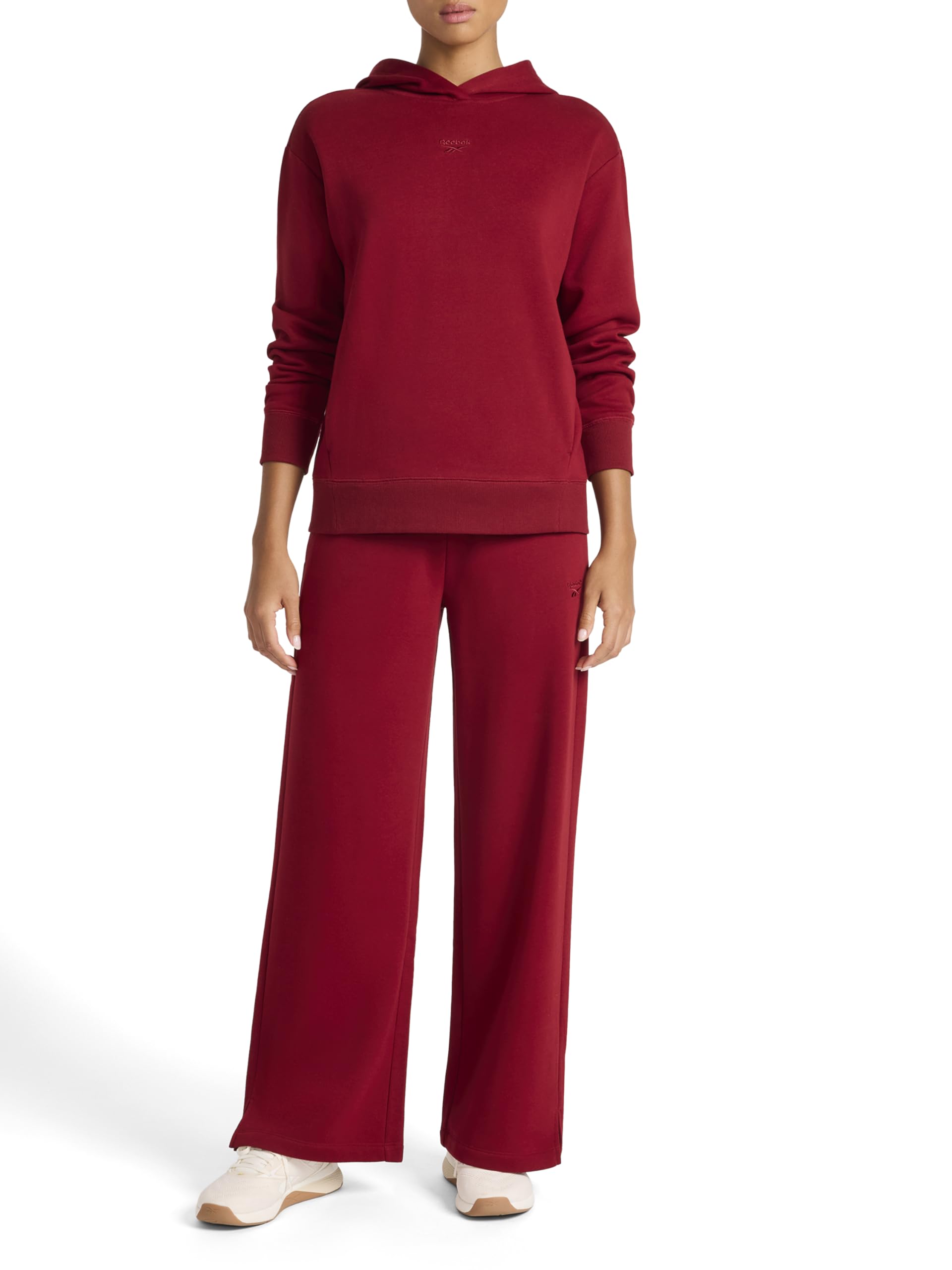 Reebok Women’s Swift Hoodie Set, Standard Fit, Midweight Cotton-Poly Fabric, Retro Red, X-Large