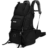 INOXTO 35L/40L Hiking Backpack, Camping Backpack with Waterproof Rain Cover for Men, Outdoor Sport Travel Daypack for Climbing (Black)