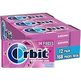 ORBIT Bubblemint Sugar Free Chewing Gum, 12 Packs, 14 Pieces (168 Pieces) | Sweet bubblemint individually wrapped sugar free gum in bulk, freshens breath, for after meals, commutes and road trips