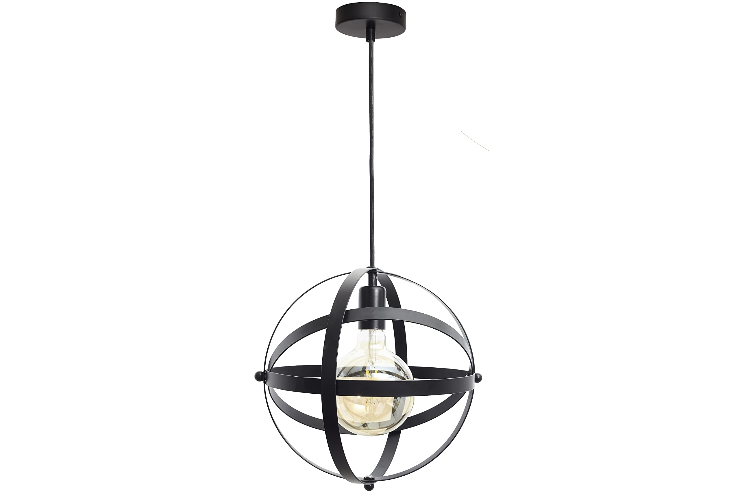 4lite Indoor Basket Pendant Ceiling Light (Matt Black) Round Shaped Decorative Cage Light - 4L1/7011-4Yr Guarantee