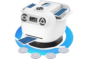 ECHTUR 2025 Automatic Card Shuffler and Dealer Machine, 2-in-1 360°Rotating Card Dealer and Shuffler Machine, Super Quiet, Safer, Various Card Games for Home and Club-White