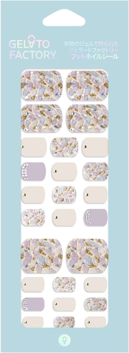 Amazon Gelato Factory フットネイルシール ビジューパープル 貼るだけマニキュア ジェルネイル ネイルチップ ネイルシール Gelato Factory シール ステッカー 通販