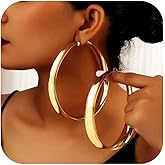 Thick Gold Hoop Earrings for Women Large Gold Hoops Earrings Chunky Statement Hoops Jewelry Trendy