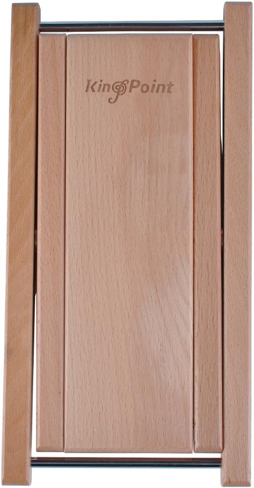 KingPoint Hardwood Guitar Footstool 3 Adjusatble Height Levels, Natural Wood, 10.6 inches x 14 cm x 7.56 inches - Image 4