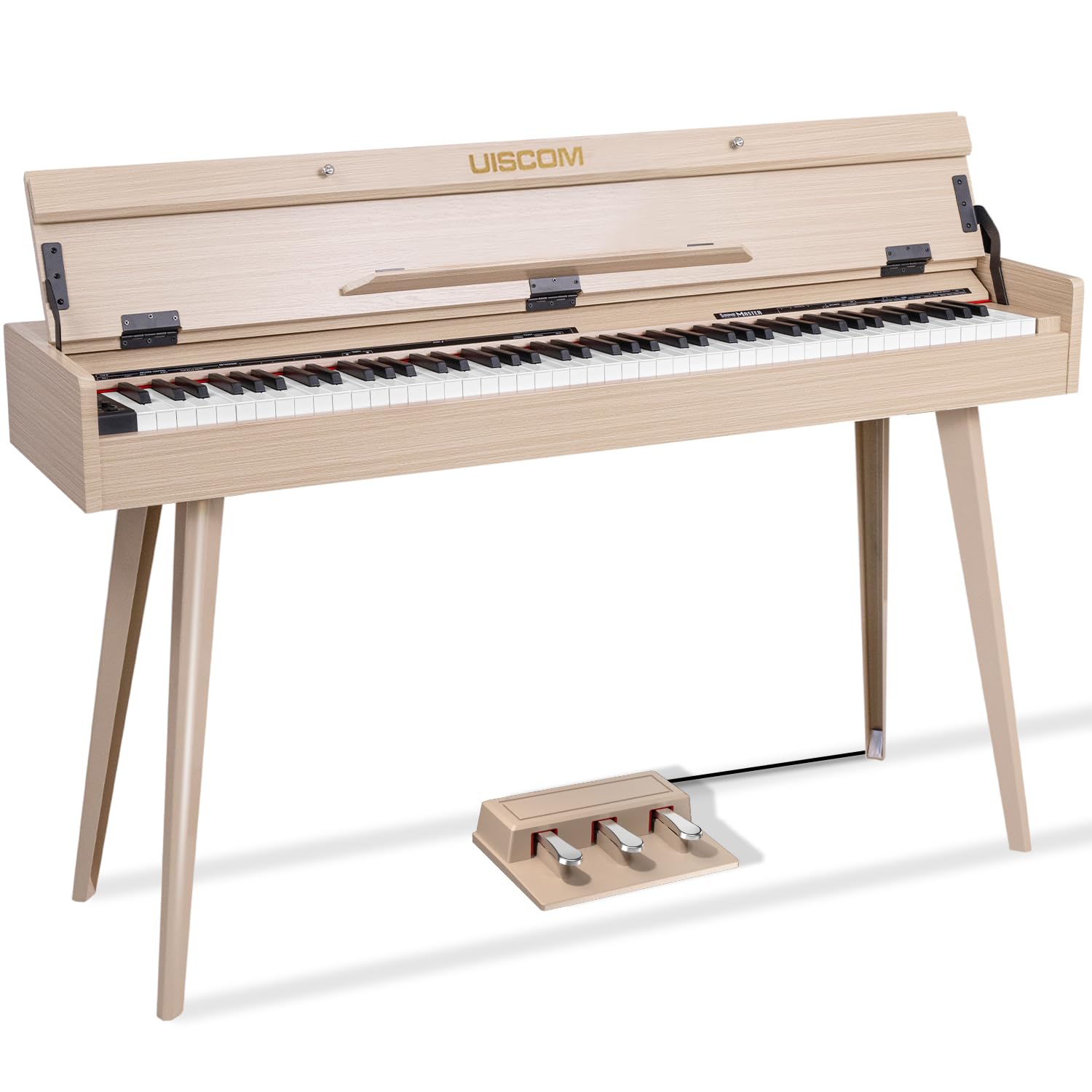 Photo 1 of UISCOM 88 Key Weighted Home Digital Piano- Wooden Desk Electric Piano Transforms Between Desk and Vanity - Progressive Hammer-Action Keyboard, Perfect for Beginners with MIDI-Apricot