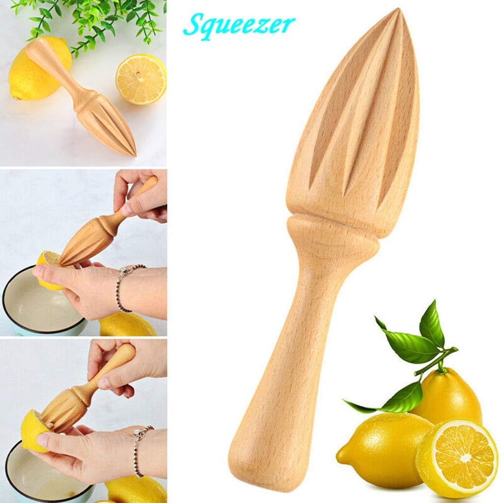 Wenini Useful Wooden Fruit Orange Lemon Juicer Squeezer Extractor Reamer Home Restaurant Kitchen Use,16 x 3.5cm