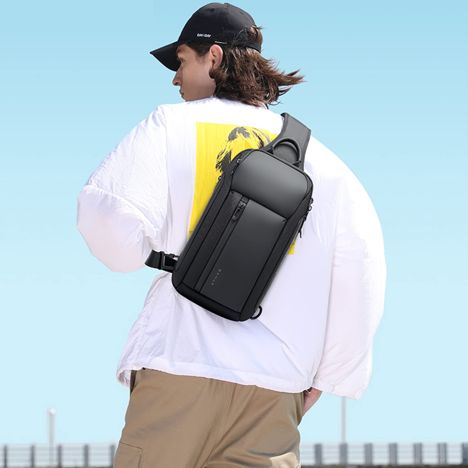 Sling Bag Crossbody Shoulder Backpack for Men Women,Casual Rucksack for Hiking Daypack Waterproof Sling Chest Bag