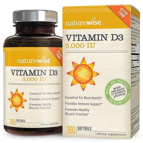 NatureWise Vitamin D3 5,000 IU for Healthy Muscle Function, Bone