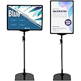 MAQUITA 2 Pcs Sign Holder Stand Flip Open Pedestal Floor Standing, Adjustable Versatile for Display, Easy Replacement for Events and Promotions (8.5x11 Inch )