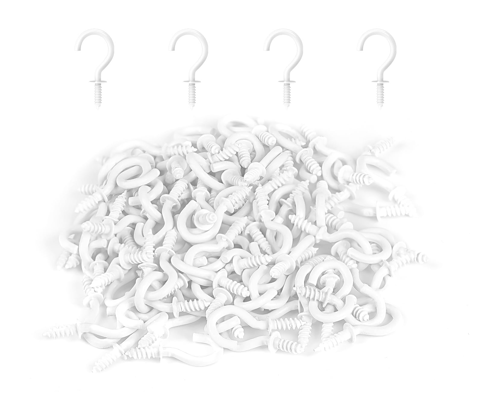Photo 1 of RELBRO 1/2 Inch Small Screw Hooks, Mini Metal Twist in Hooks, White, 100 Pcs