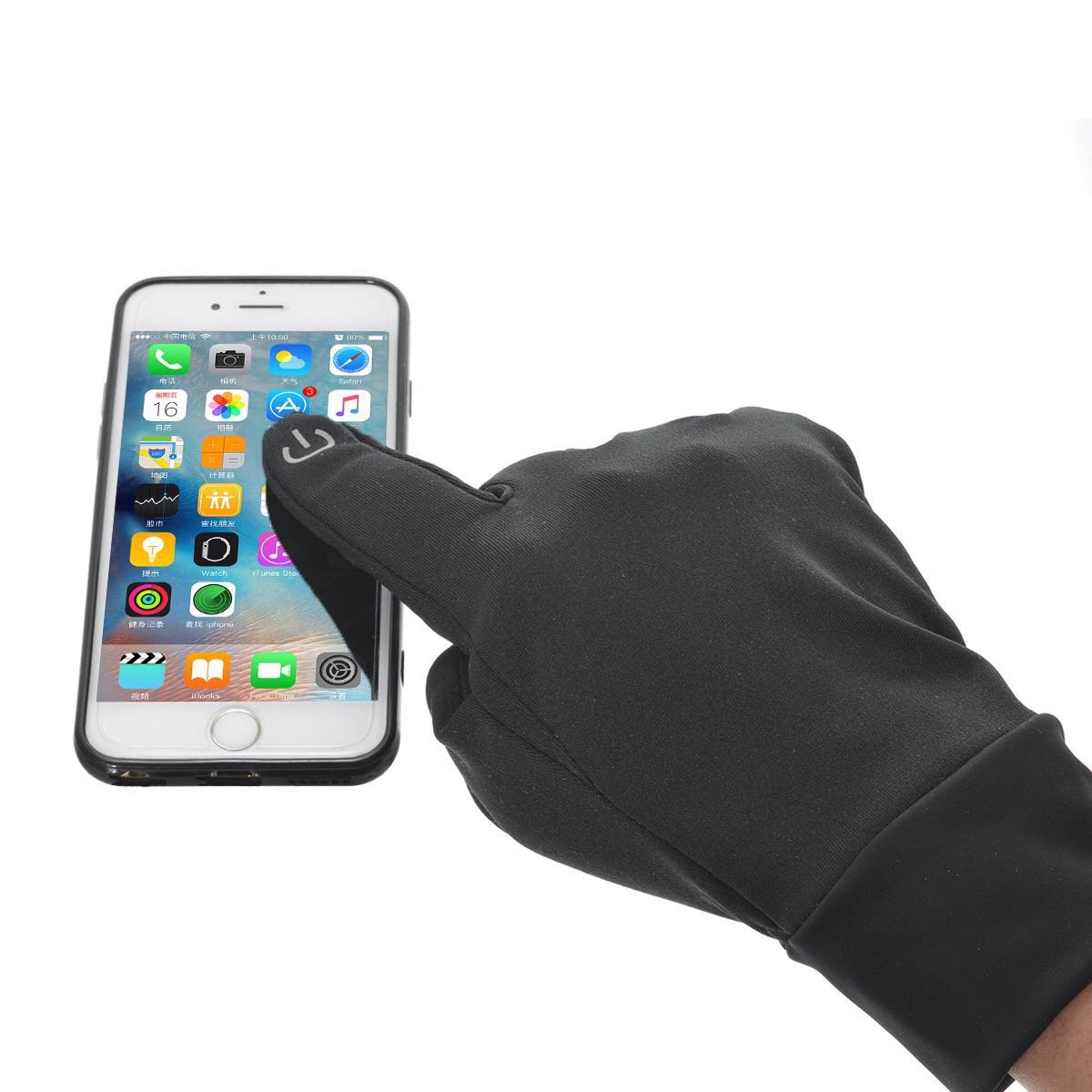 Black Sport Gloves,Touch Screen Gloves,Winter Warm Smart Texting Gloves for Men and Women,Keep Convenient and Lighter for Running, Cycling (M)