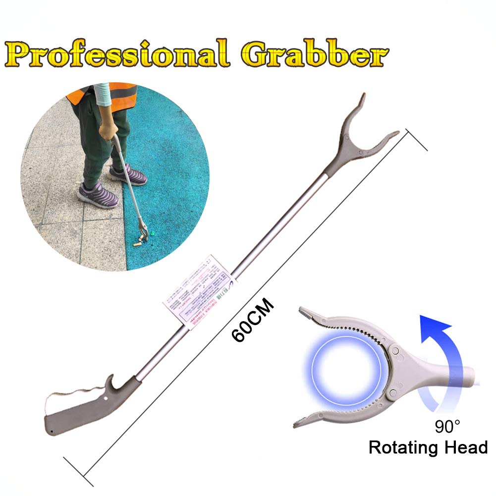 Ouronehome Professional Extra Long Reacher Grabber Tool and Trash Picker Claw Grabber Lightweight Arm Extension Garden Nabber (1, 23-inch): Industrial & Scientific