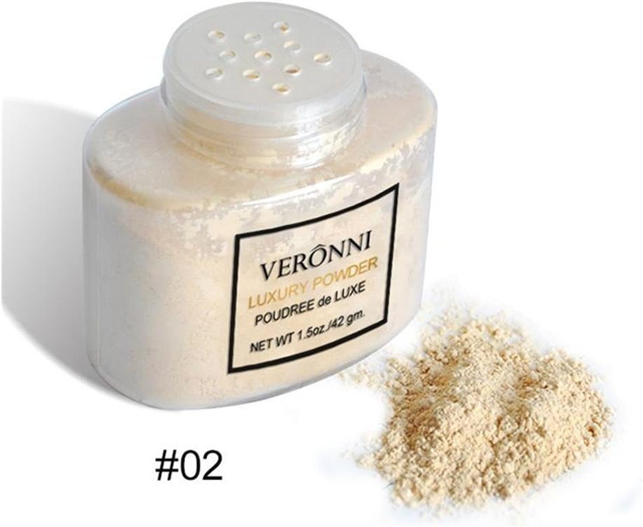 VERONNI Best ProTranslucent Banana Loose Face Powder for Setting Makeup or as Foundation, Concealer,Lightweight, Long Lasting, Oil-Control for Light to Dark Skin Tones 1.5oz/42g (#02)