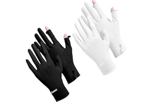 Loopeer 2 Packs Women Sun Protection Driving UV Gloves Full Finger Touchscreen Non Slip Breathable Summer Outdoor Gloves