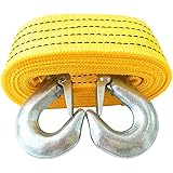 LIOOBO 2ピース頑丈な牽引ロープ牽引回復ストラップ付き2フック牽引ストラップ3 t容量カーアクセサリー