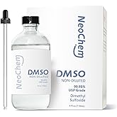 Dimethyl Sulfoxide (DMSO) 99.95% Pure Liquid | 4 oz. DMSO Non-diluted | Undiluted & Odorless, Contained in Premium Glass Bottle