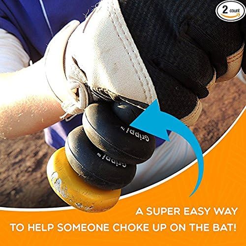 Bat Grip Choke up Rings 2-Pack for Youth Baseball, Softball and Tee Ball