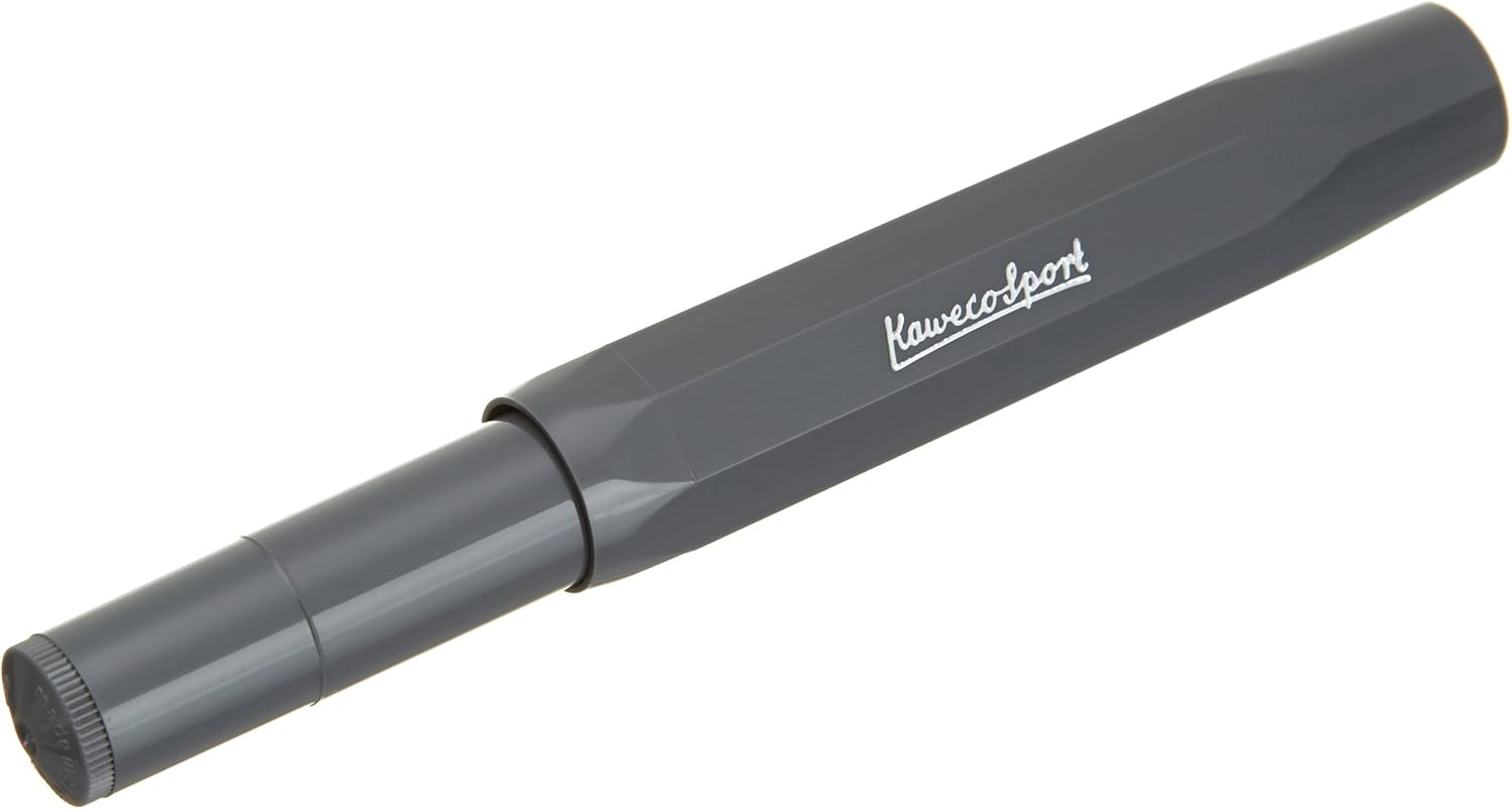 Kaweco SKYLINE SPORT Fountain Pen Grey I Premium Writing Pen for Ink Cartridges 13 cm in Modern Design and Colour I Nib: F (Fine) - Image 3