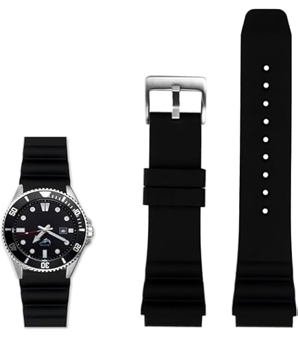 Amazon.com: 22mm Black Diver Rubber Watch Band Strap fits AMW-320
