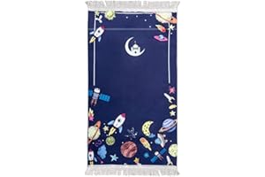 SKATTOOTH Kids Prayer Rug, Prayer Mat Padded, Cartoon Praying Rug for Children Gift, Ramadan Gifts (Purple)