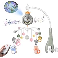 thumbnail image 2 of Buy TUAA Baby Crib Obile,3 In 1 Crib Toys With Reote Control,Projection Night Light, Usic 2 of 12