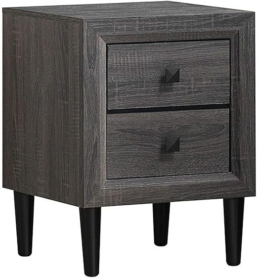 Amazon Com Wood Grey Multipurpose Retro Bedside Nightstand With 2