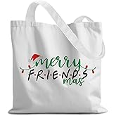 SNNDER Christmas Tote Bag, Winter Christmas Shoulder Bags, Xmas Canvas Bag for Shopping Work Travel Vacation