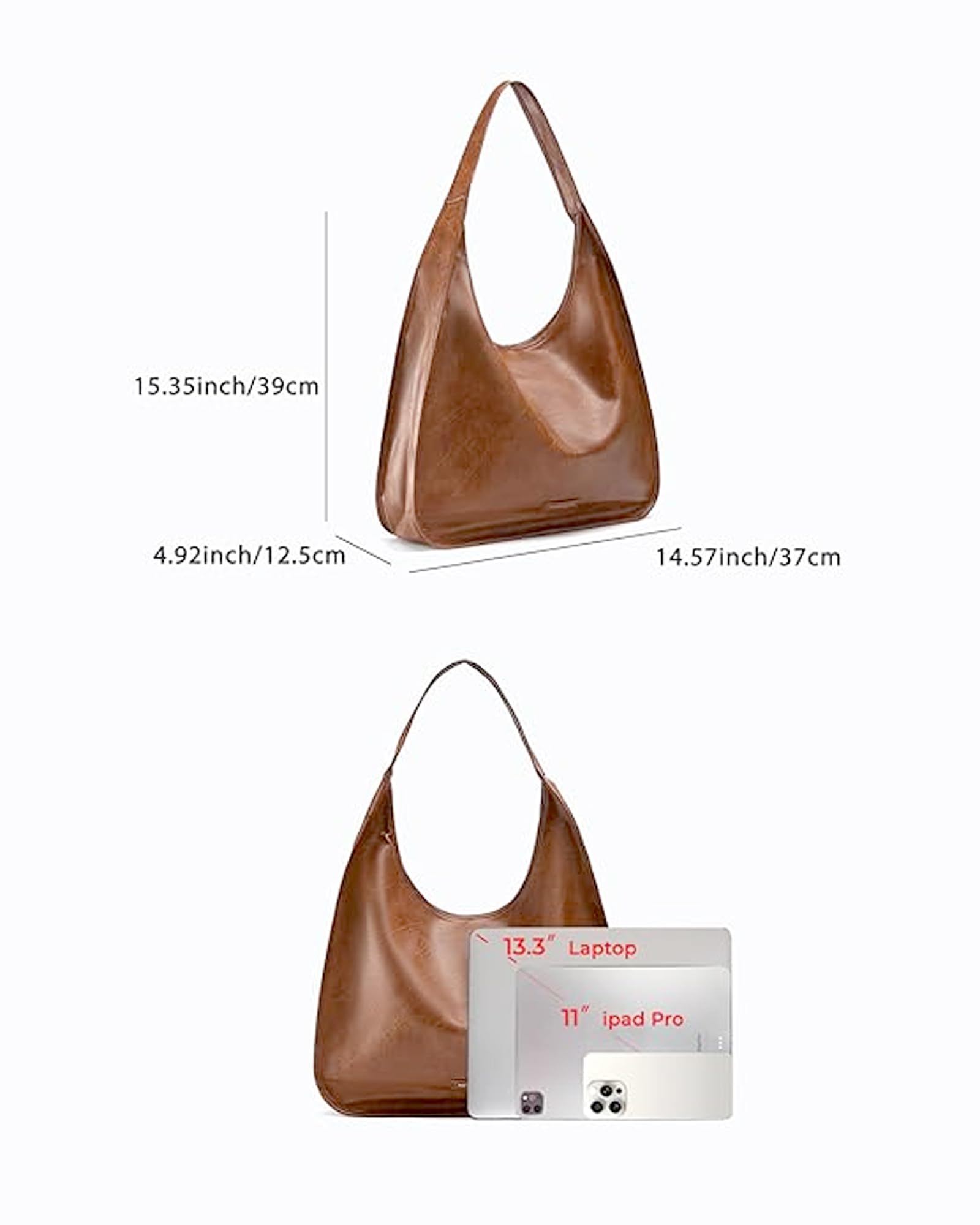 NEWBELLA Women's Hobo Purse - Faux Leather Shoulder Bag & Tote Handbag, Spacious Work Bag for Commute & Daily Use