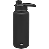 Simple Modern Water Bottle with Chug Lid Vacuum Insulated Stainless Steel Metal Thermos Bottles | Reusable Leak Proof BPA-Free Flask for Sports | Summit Collection | 32oz, Midnight Black