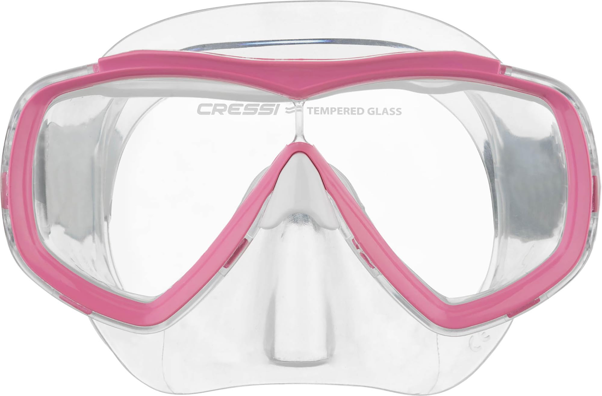 Cressi Estrella Jr Txle Strap Mask - Unique Tempered Glass Diving Mask of Great Reliability and Tradition, Clear/Pink, Youth Unisex