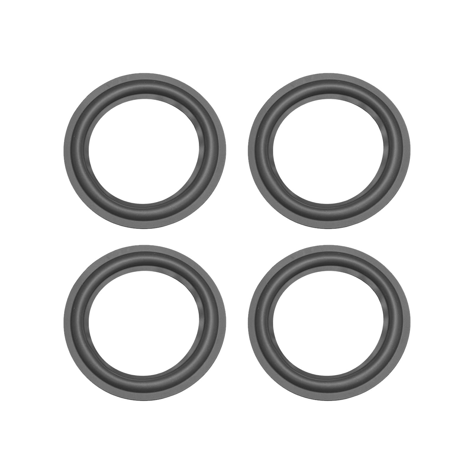 Rebower Speaker Foam Edge Surround Rings Rubber Perforated Subwoofer Rings Replacement Parts [for Repair or DIY Speaker Decoration] - 5.5" / Black / 4Pack