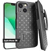 Designed for iPhone 14 Case with Belt Clip Holster - Kickstand Cover Phone Case - Dark Grey