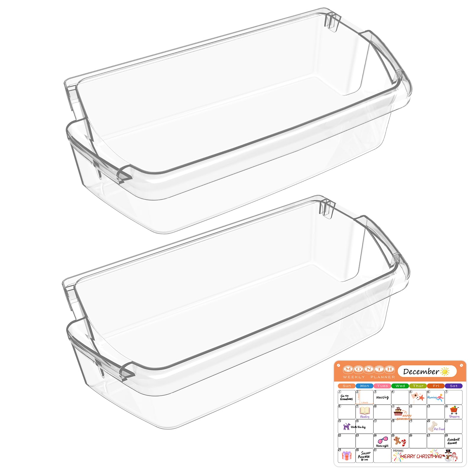 Photo 1 of [2 PACK] UPGRADED W10803530 Refrigerator Door Bin Compatible with Whirlpool Refrigerator Door Shelf Bin WRT311FZDW01 WRT311FZDW00 WRT311FZDW02 WRT311FZDM00 WRT311FZDB02 Maytag Fridge Shelf Replacement