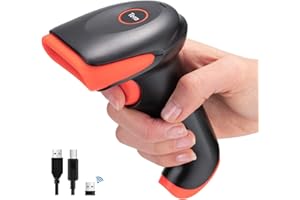 Tera 1D 2D QR Wireless Barcode Scanner Work with Bluetooth & 2.4GHz Wireless & USB Wired Connection Fast and Precise Scanning