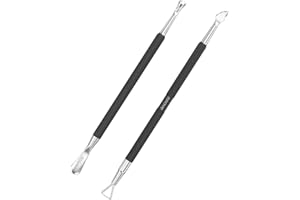 Cuticle Pusher Nail Polish Remover Stainless Steel Manicure Tool Set Gel Nail Polish Peeler Scraper Nail Cleaner Pedicure Kit for Fingernail and Toenail, opove P1, Matter Black…