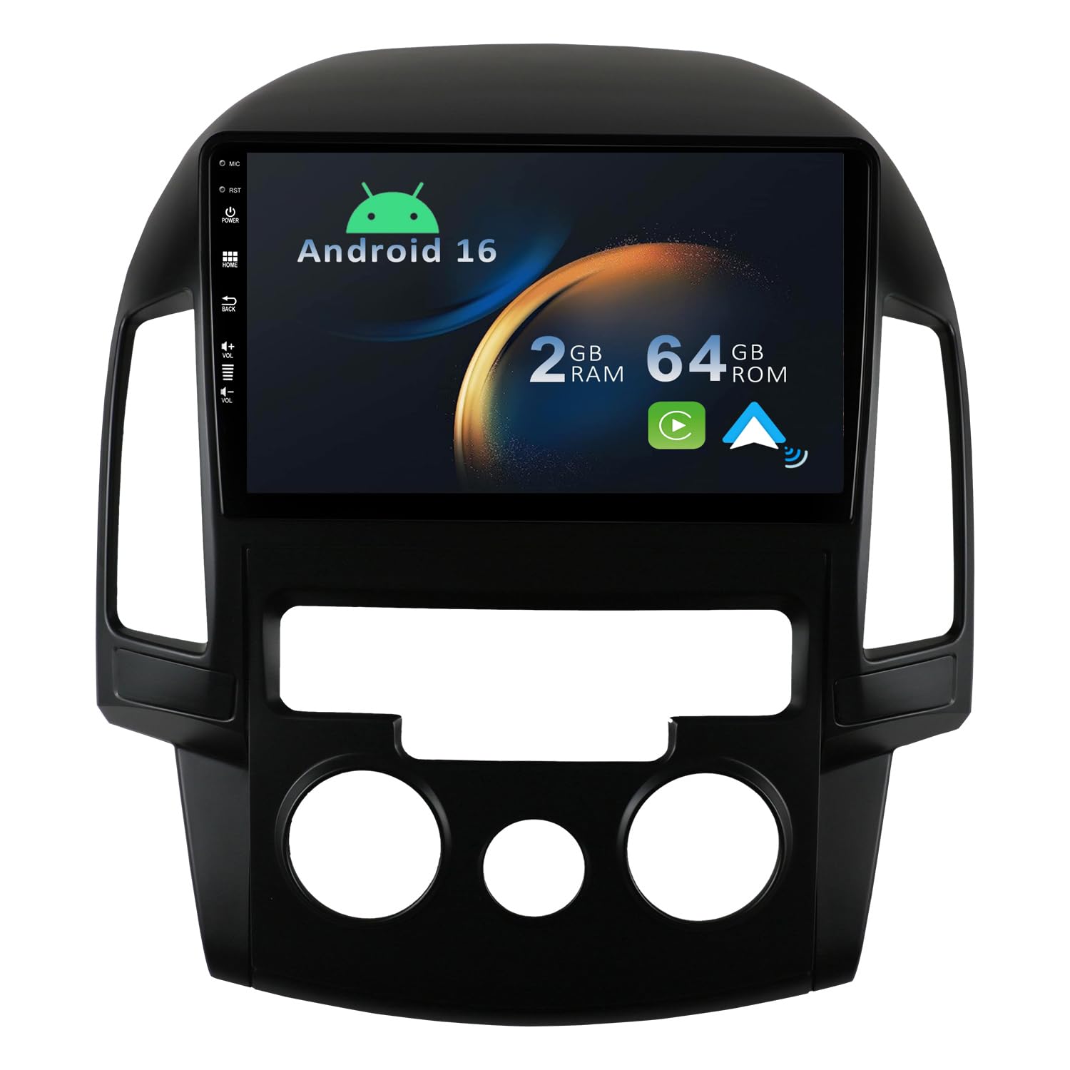 YUNTX Android 12 Double Din Car Stereo Radio GPS Navigation Head Unit for Hyundai I30 (2006-2011) with Backup Camera Built-in Wireless CarPlay Android Auto Bluetooth WiFi SWC Mirror Link DAB