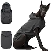 IECOii Dog Hoodie for Large Dogs, Great Dane Sweaters for Giant Breed Dogs, Breathable Lightweight Extra Large Pet Sweathshirt with Hood, XXXL Dog Hoodies for Mastiff, Grey, 3XL,(No Fleece Lined)