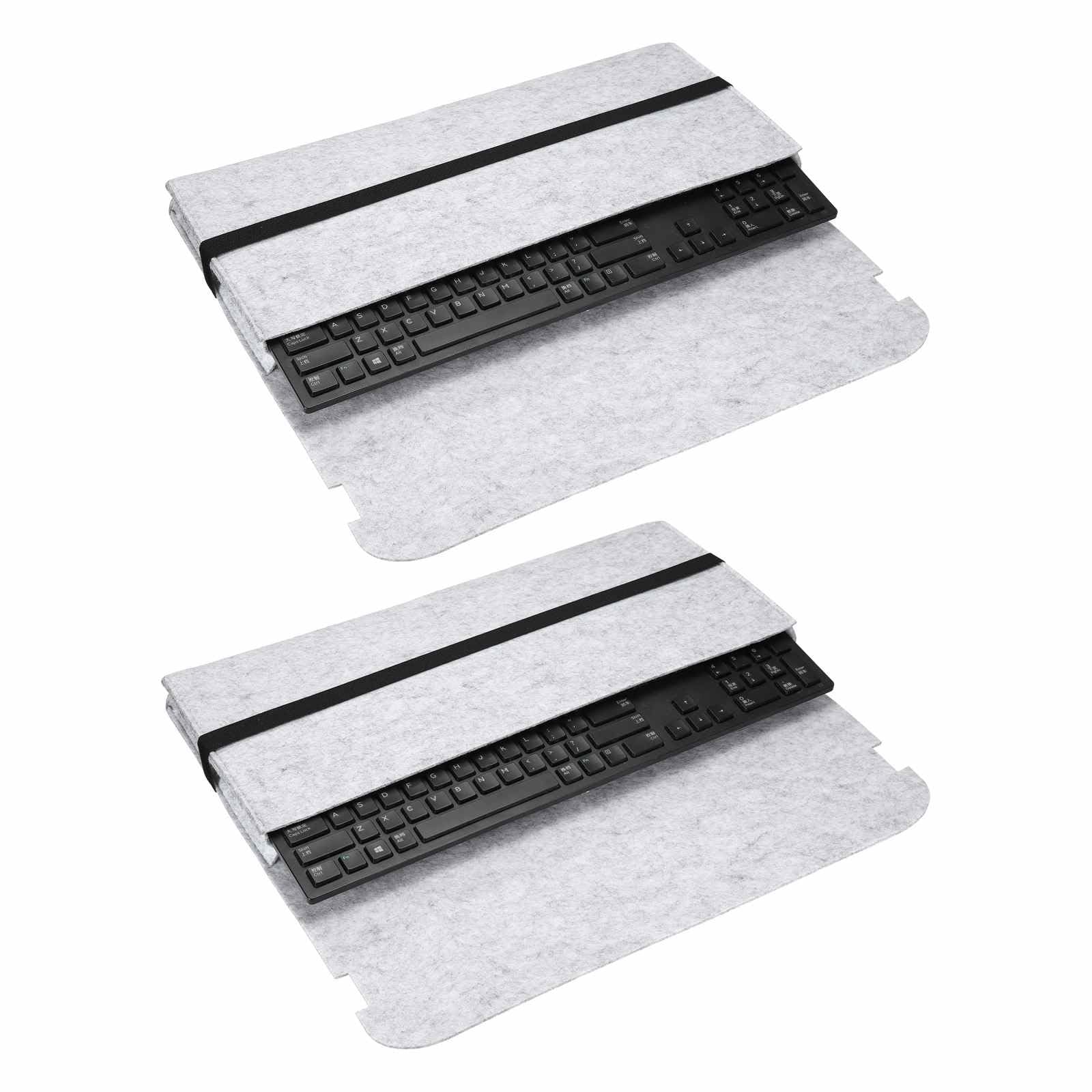 Photo 1 of Nexarelle 2Pcs 108 Keys Keyboard Case Sleeve Travel Bag (18.5 x 7.1 x 1.8 Inch, Gray) - Dustproof, Waterproof Carrying Case for Mechanical Keyboards