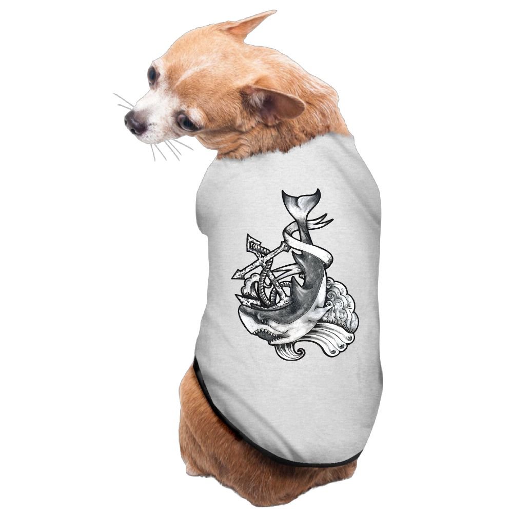 WUGOU Dog Cat Pet Shirt Clothes Puppy Vest Soft Thin Dark Anchor Shark 3 Sizes 4 Colors Available