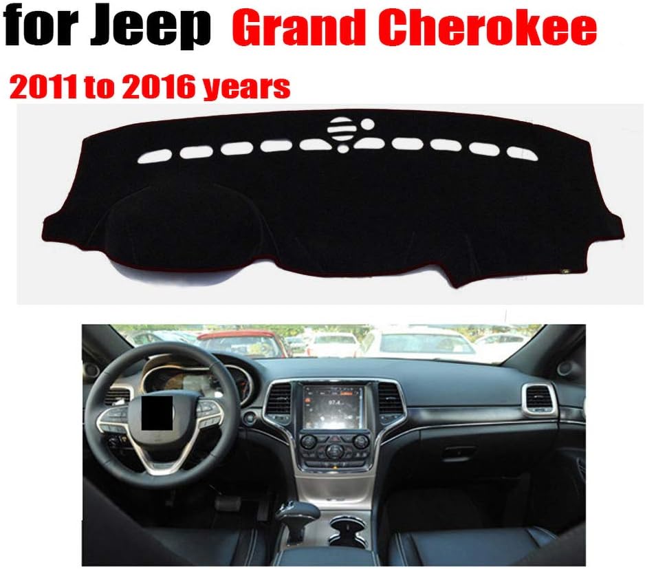 Qnice Car Dashboard Cover for Jeep Grand Cherokee 2011-2016 Left Hand Drive Dash Mat Covers Auto Dashboard Protector Accessories