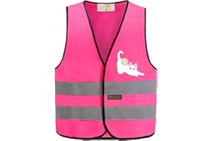 PACIFIC PPE Children's High Visibility Vest, Kids Reflective Safety Vests with Hook and Loop Fastening, Construction Reflecti