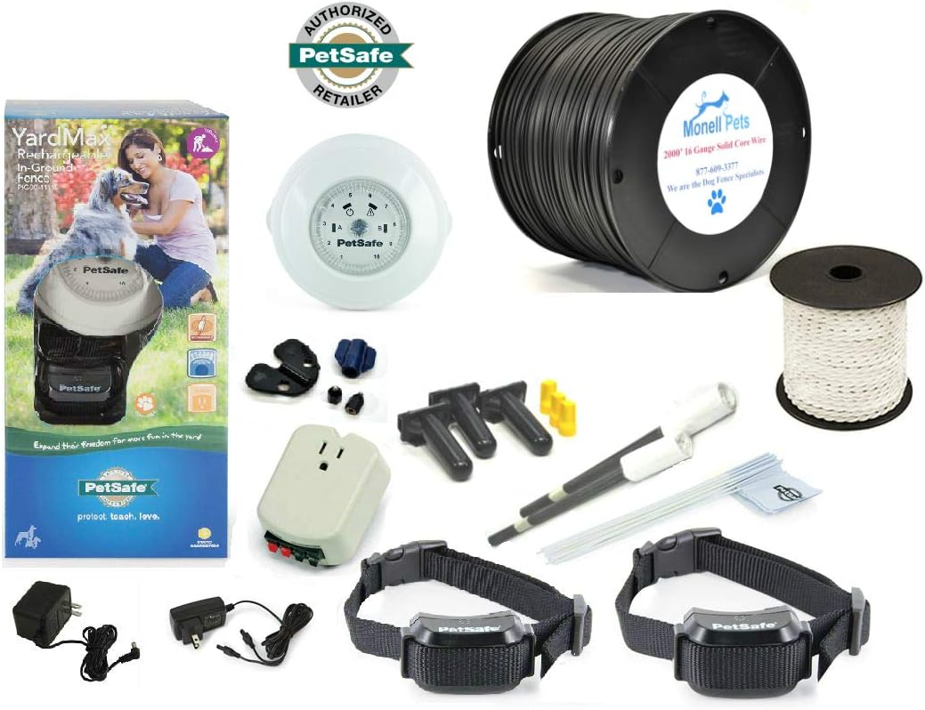 Monell Pets Petsafe YardMax In-Ground Dog Fence 2000 Feet Heavy Duty 16 Gauge Wire (1 Dog)
