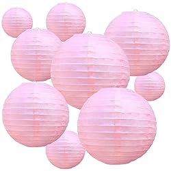 BEISHIDA Pink Round Paper Lanterns Hanging