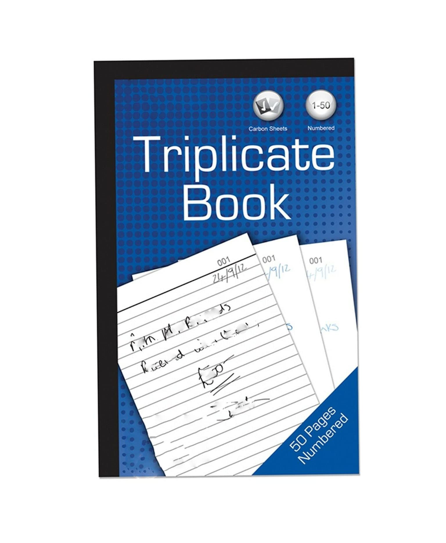 Vsorce4u Full Size Triplicate Books Duplicate Receipt Book Numbered 1-50 Numbered Pages