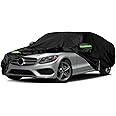 Waterproof Car Covers Replace for 2008-2025 Mercedes Benz C-Class C250 C300 C350 C400, 6 Layers All Weather Car Cover with Zipper Door & Windproof Bands for Snow Rain Dust Hail Protection (C-Class)