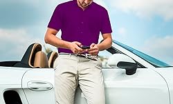 LA LEELA Mens Short Sleeve Button Down Solid Casual
